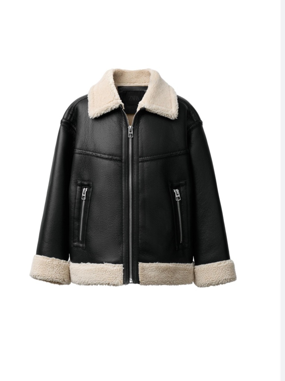 ZARA Kid’s Faux leather Bomber Moto Jacket Size 4 NWT